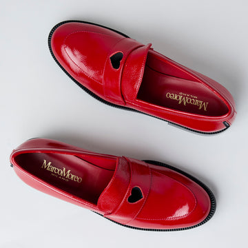 Marco Moreo Red Patent Leather Loafers