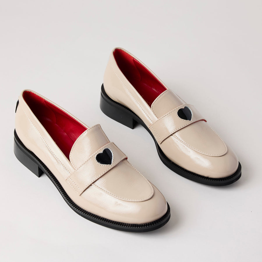 Marco Moreo Cream Patent Leather Loafers - Nozomi