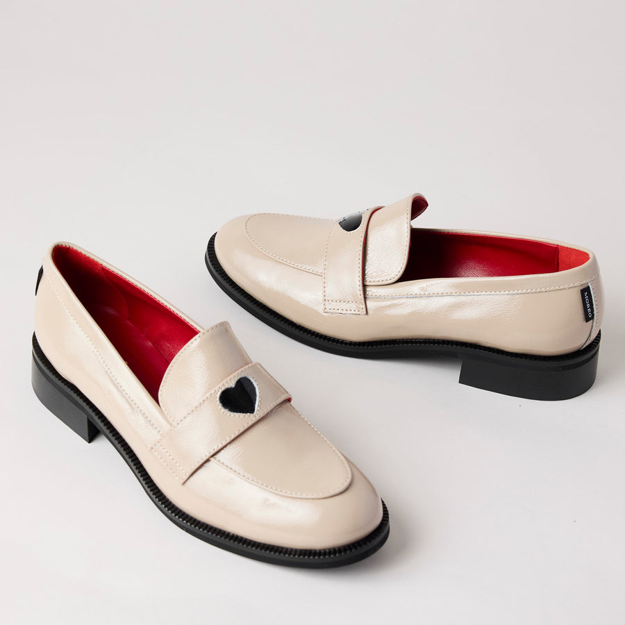 Marco Moreo Cream Patent Leather Loafers - Nozomi