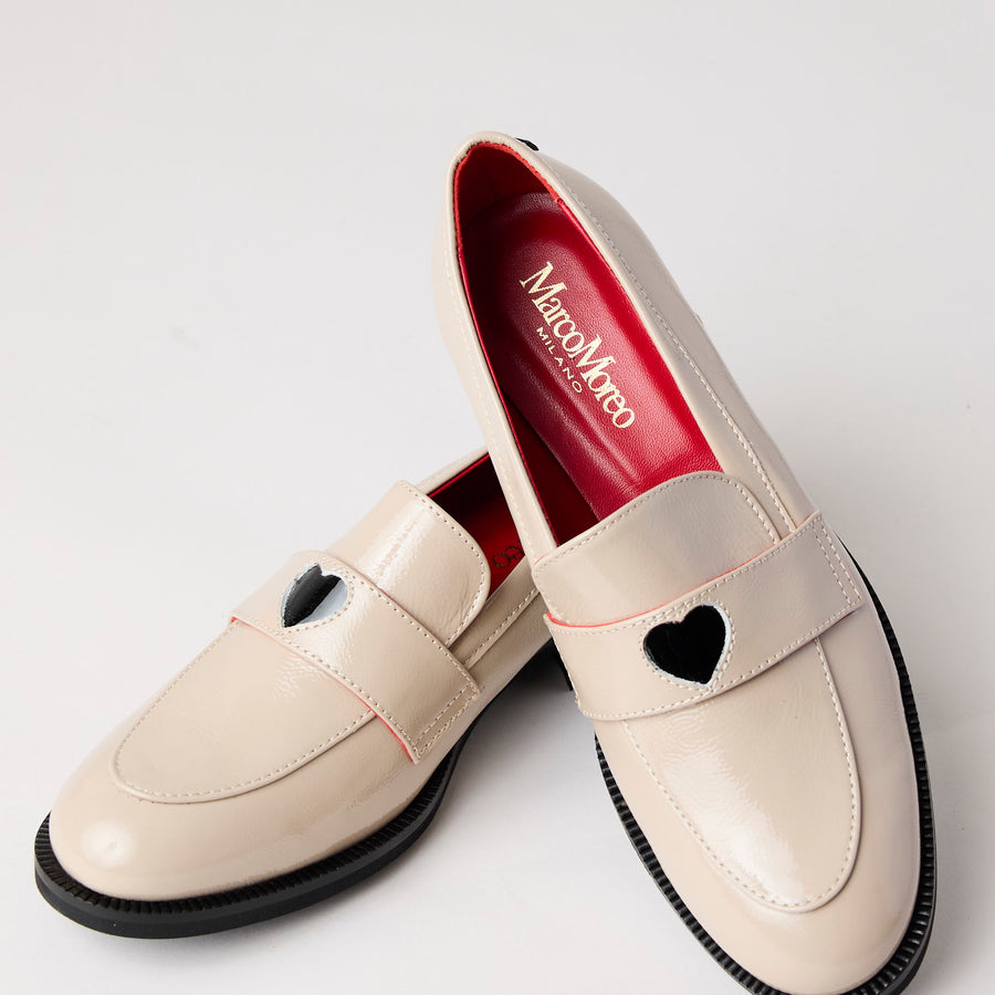 Marco Moreo Cream Patent Leather Loafers - Nozomi