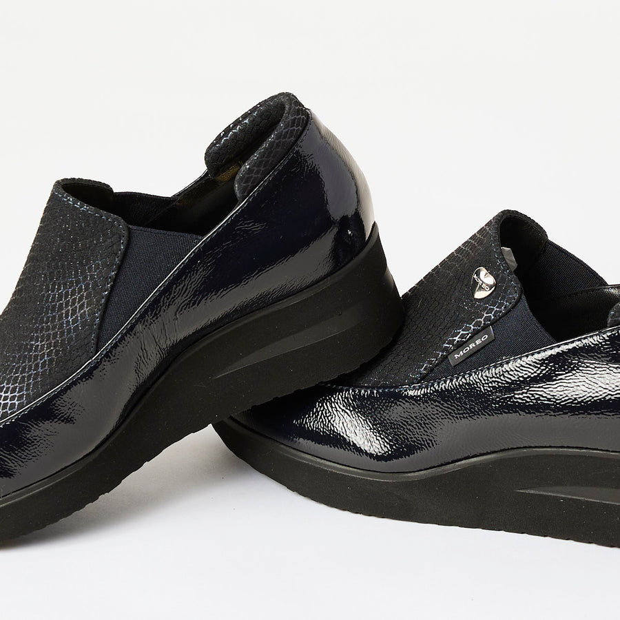 Marco Moreo Slip-On Navy Patent Leather Shoes - Nozomi