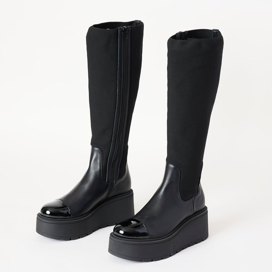 Marco Moreo Knee-High Black Stretch Boots - Nozomi