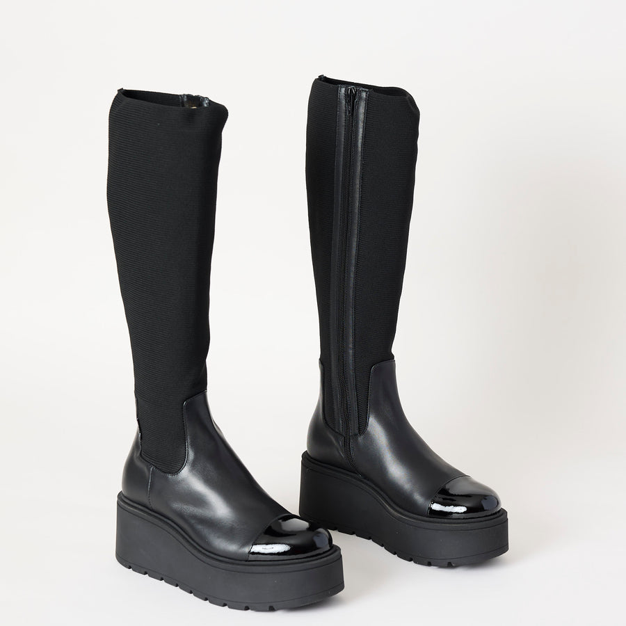 Marco Moreo Knee-High Black Stretch Boots - Nozomi