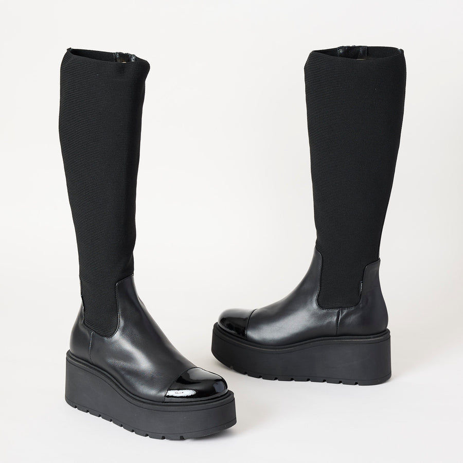 Marco Moreo Knee-High Black Stretch Boots - Nozomi