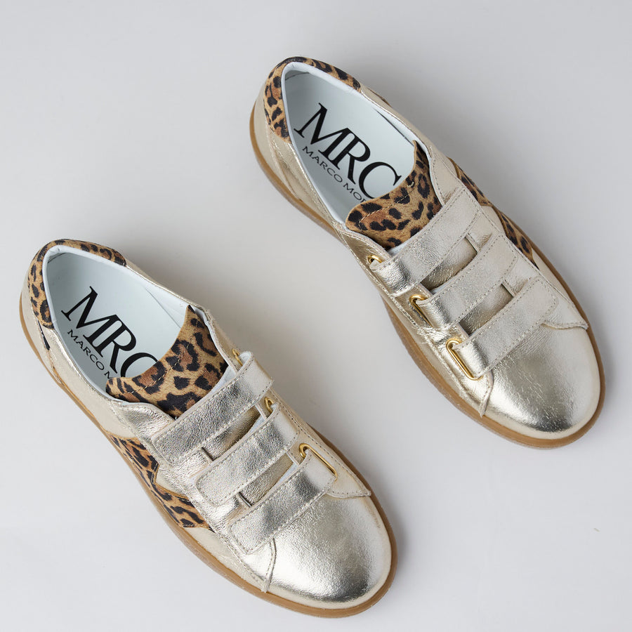 Marco Moreo Gold Metallic Trainers