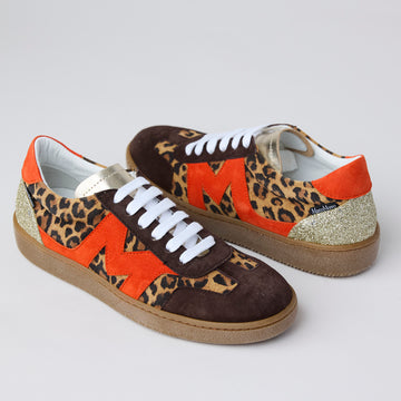 Marco Moreo Leopard Print Suede Leather Trainers