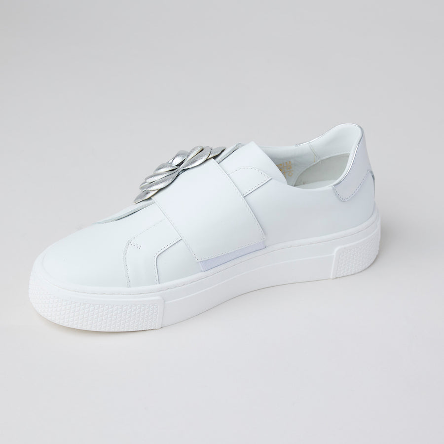 Marco Moreo White Leather Slip-On Shoes