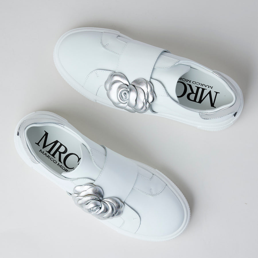 Marco Moreo White Leather Slip-On Shoes