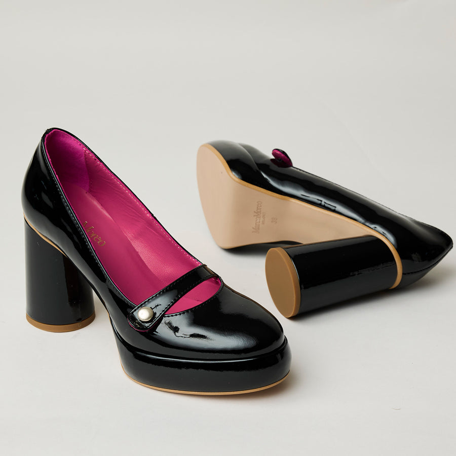 Marco Moreo Black Patent Leather Mary Jane Shoes - Nozomi