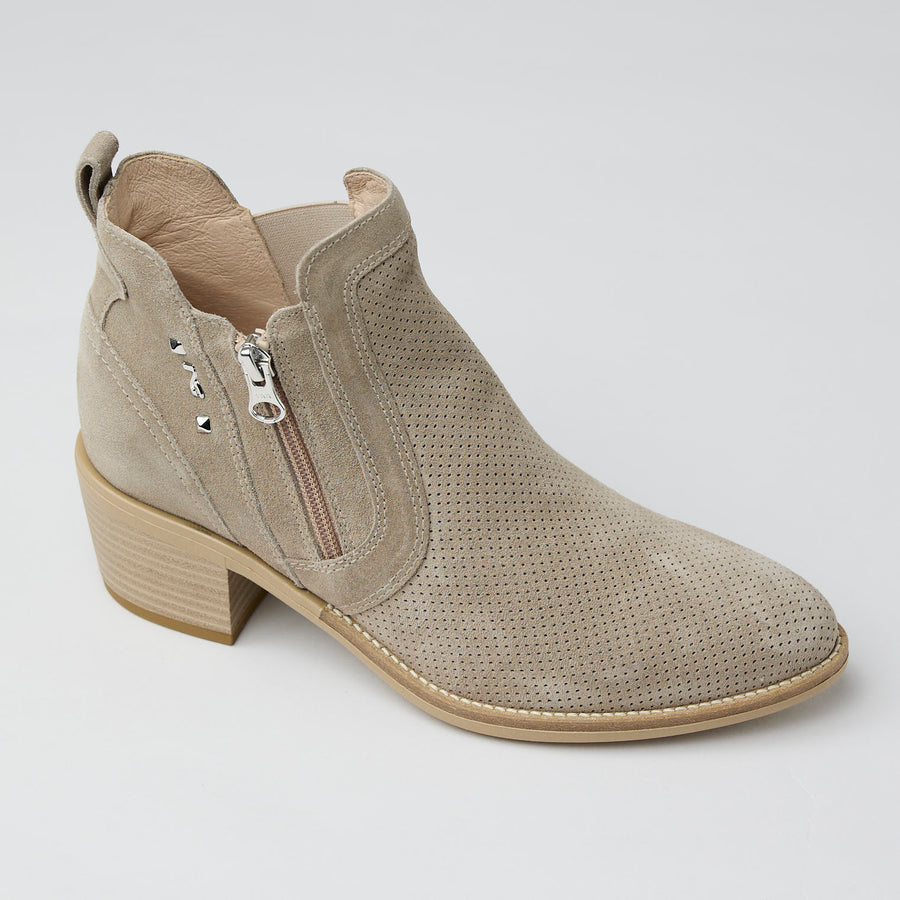 NeroGiardini Taupe Nubuck Leather Ankle Boots