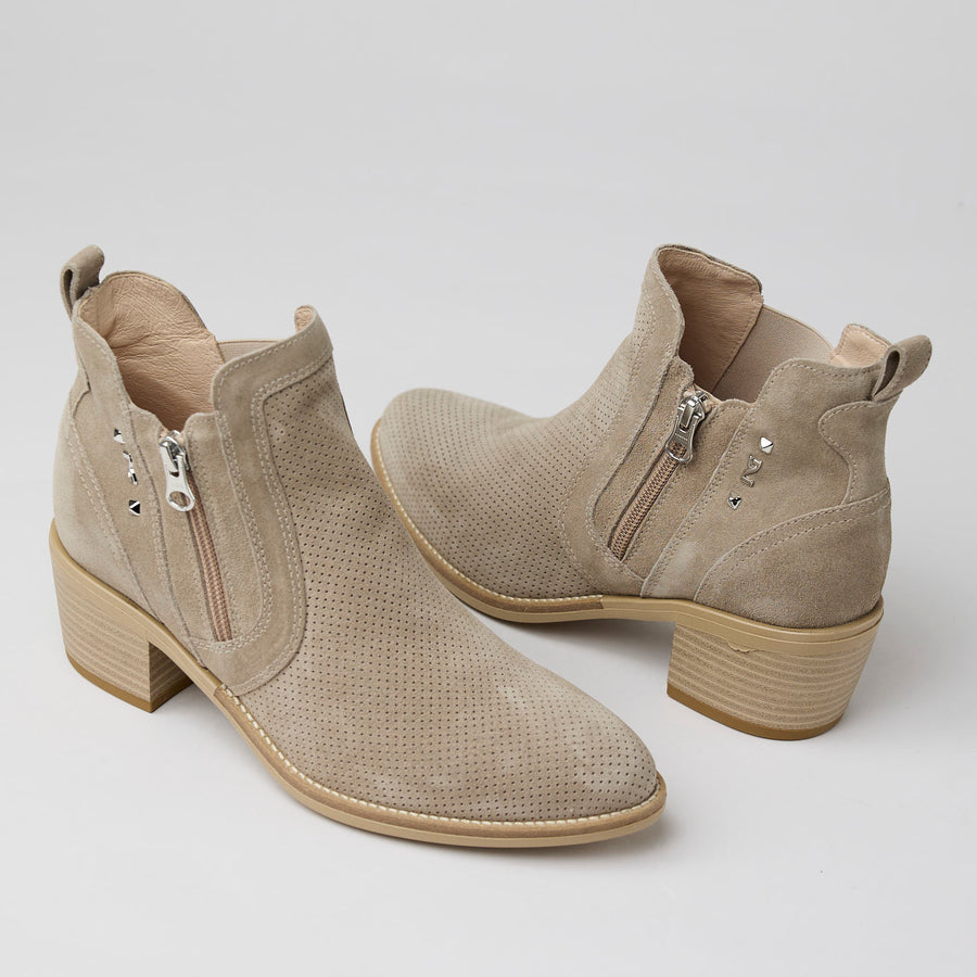 NeroGiardini Taupe Nubuck Leather Ankle Boots