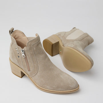 NeroGiardini Taupe Nubuck Leather Ankle Boots