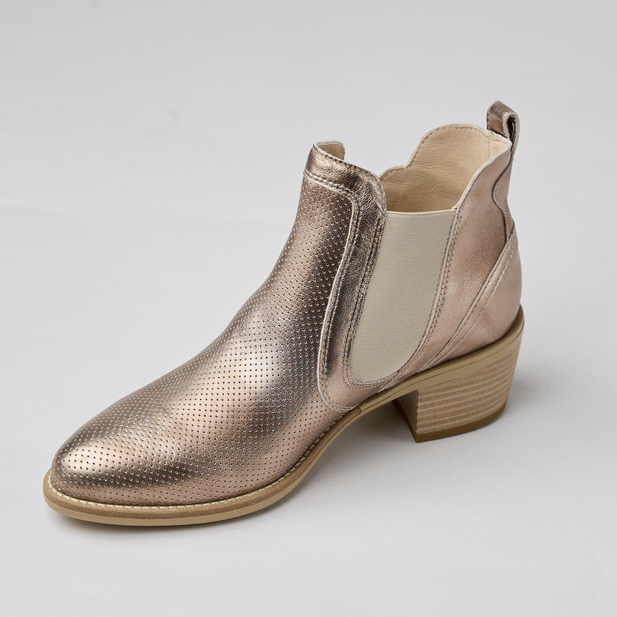 NeroGiardini Taupe Metallic Leather Ankle Boots