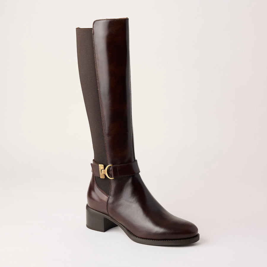 NeroGiardini Brown Leather Knee High Boots