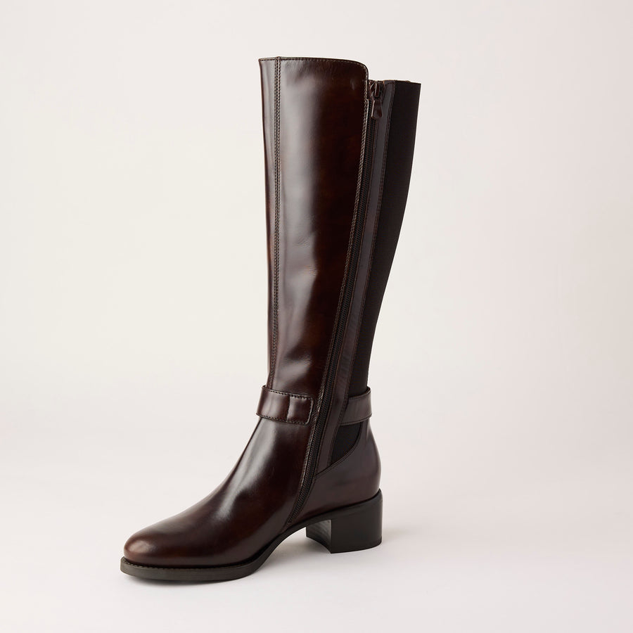 NeroGiardini Brown Leather Knee High Boots