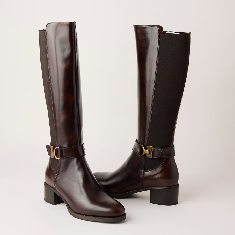 NeroGiardini Brown Leather Knee High Boots