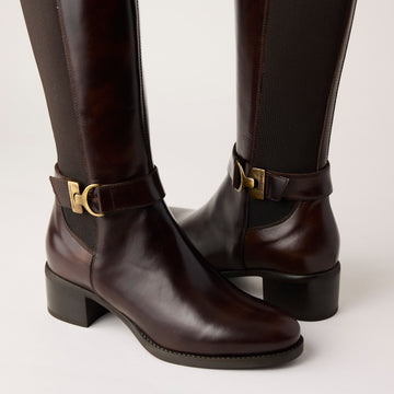 NeroGiardini Brown Leather Knee High Boots