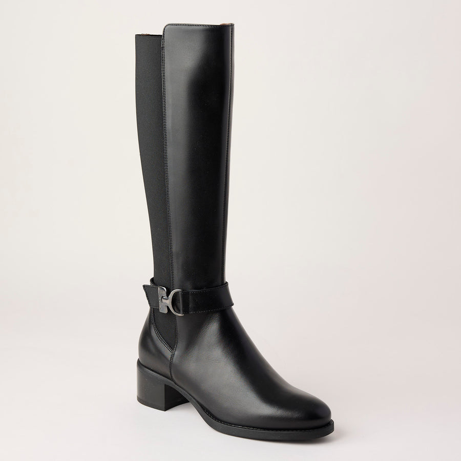 NeroGiardini Black Leather Knee High Boots