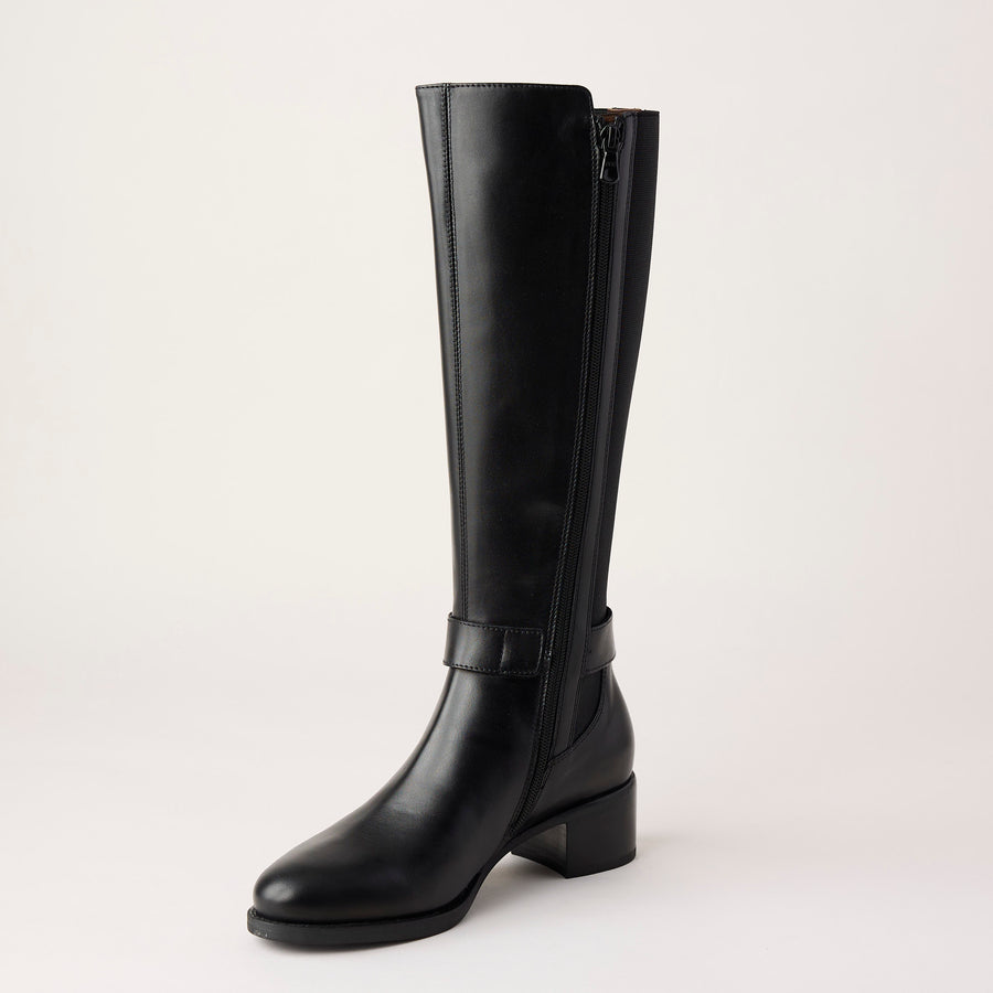 NeroGiardini Black Leather Knee High Boots