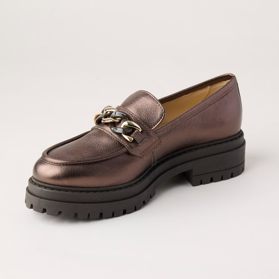 NeroGiardini Bronze Metallic Leather Brogues