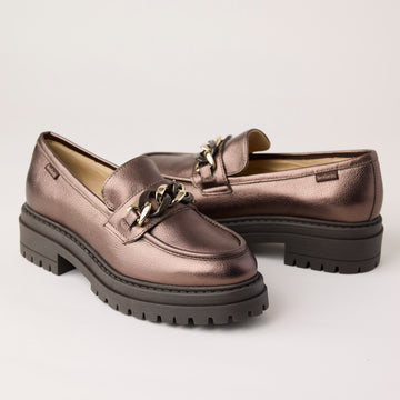 NeroGiardini Bronze Metallic Leather Brogues