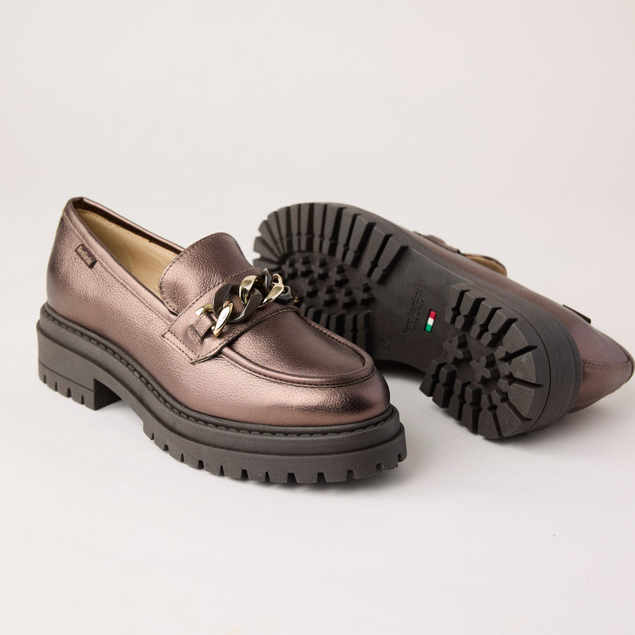 NeroGiardini Bronze Metallic Leather Brogues