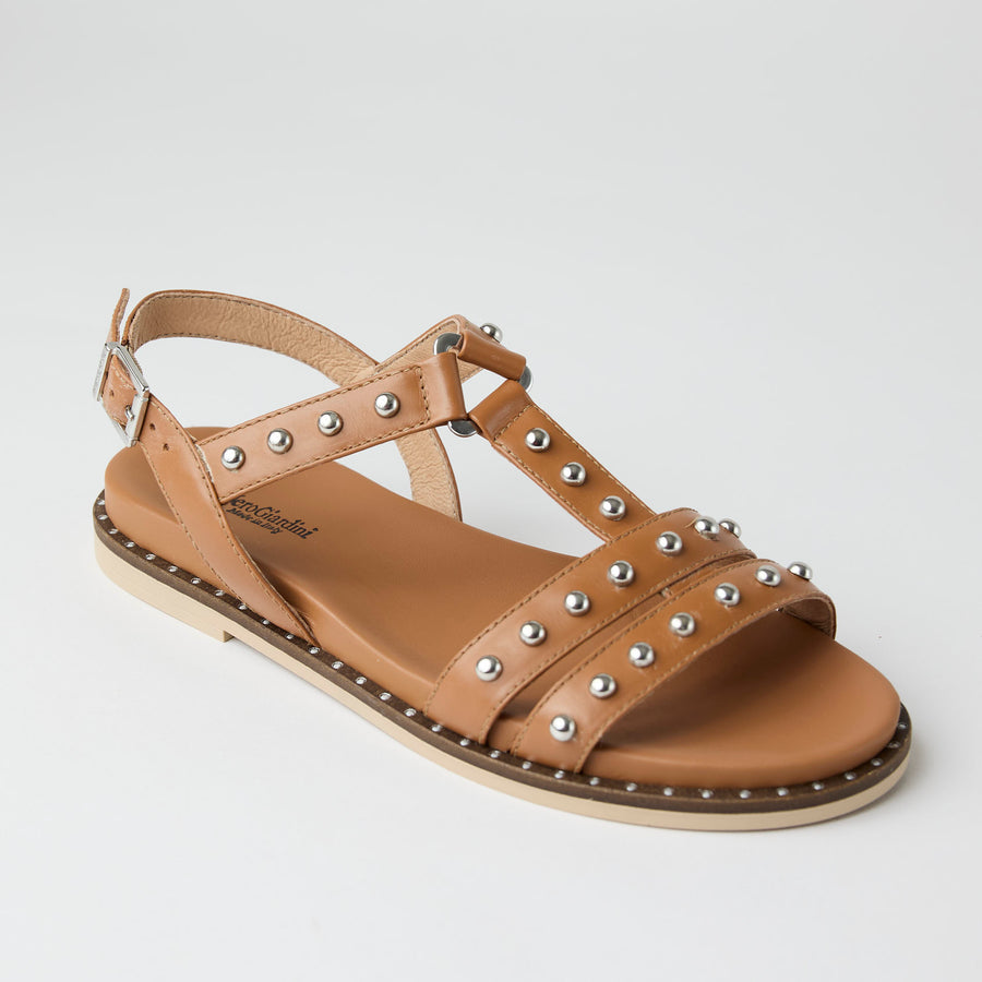 NeroGiardini Gladiator Style Tan Leather Sandals