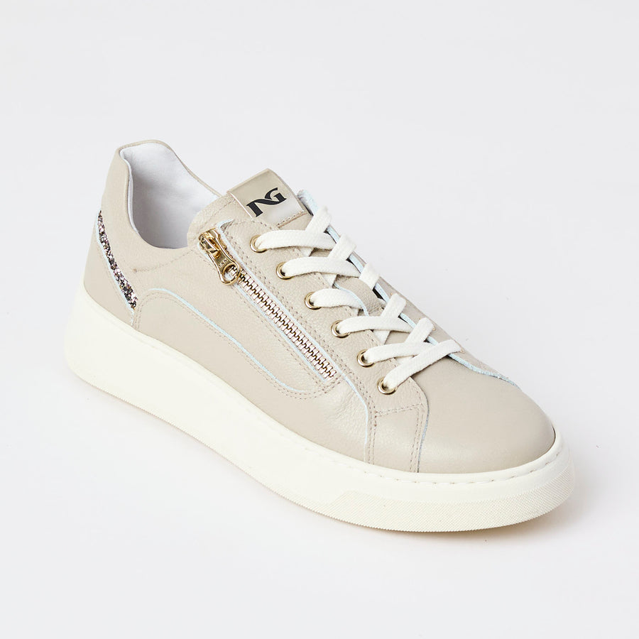 NeroGiardini Cream Leather Trainers - Nozomi