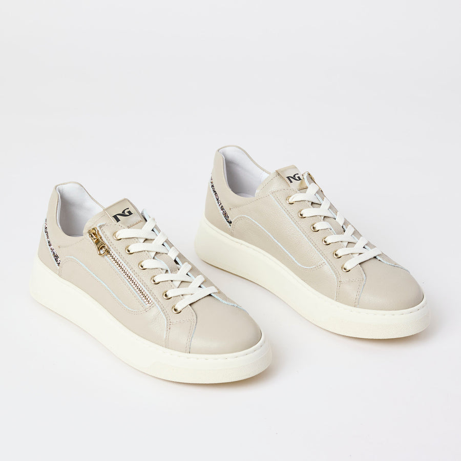 NeroGiardini Cream Leather Trainers - Nozomi