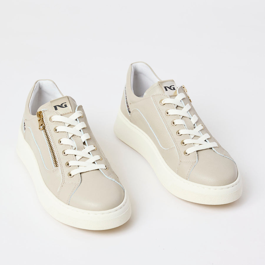 NeroGiardini Cream Leather Trainers - Nozomi