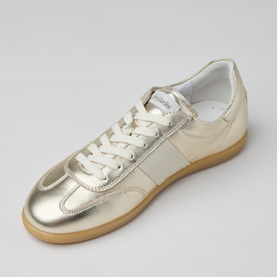 NeroGiardini Gold Metallic Leather Trainers