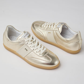 NeroGiardini Gold Metallic Leather Trainers