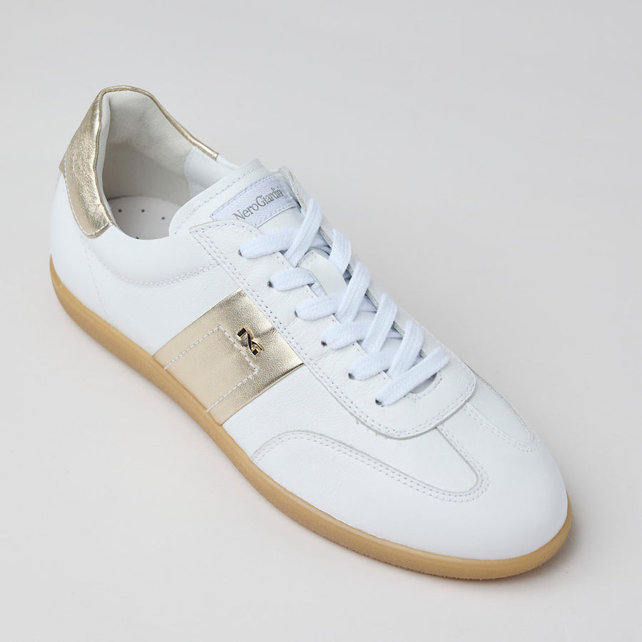 NeroGiardini White Leather Low Profile Trainers