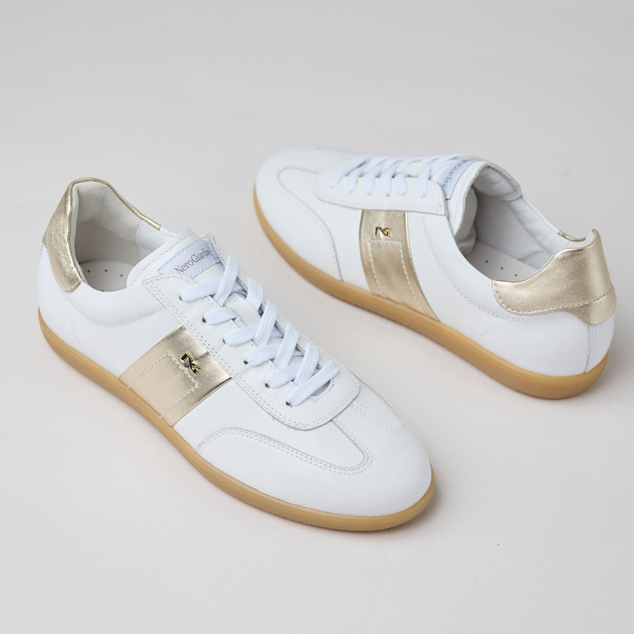 NeroGiardini White Leather Low Profile Trainers