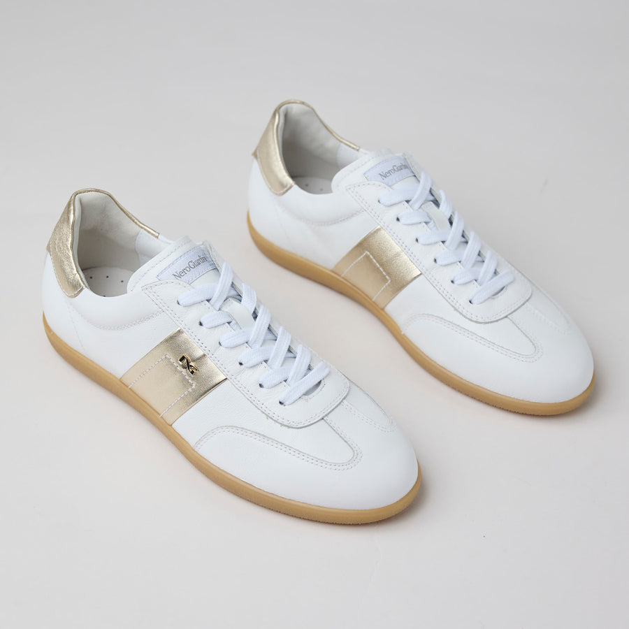 NeroGiardini White Leather Low Profile Trainers