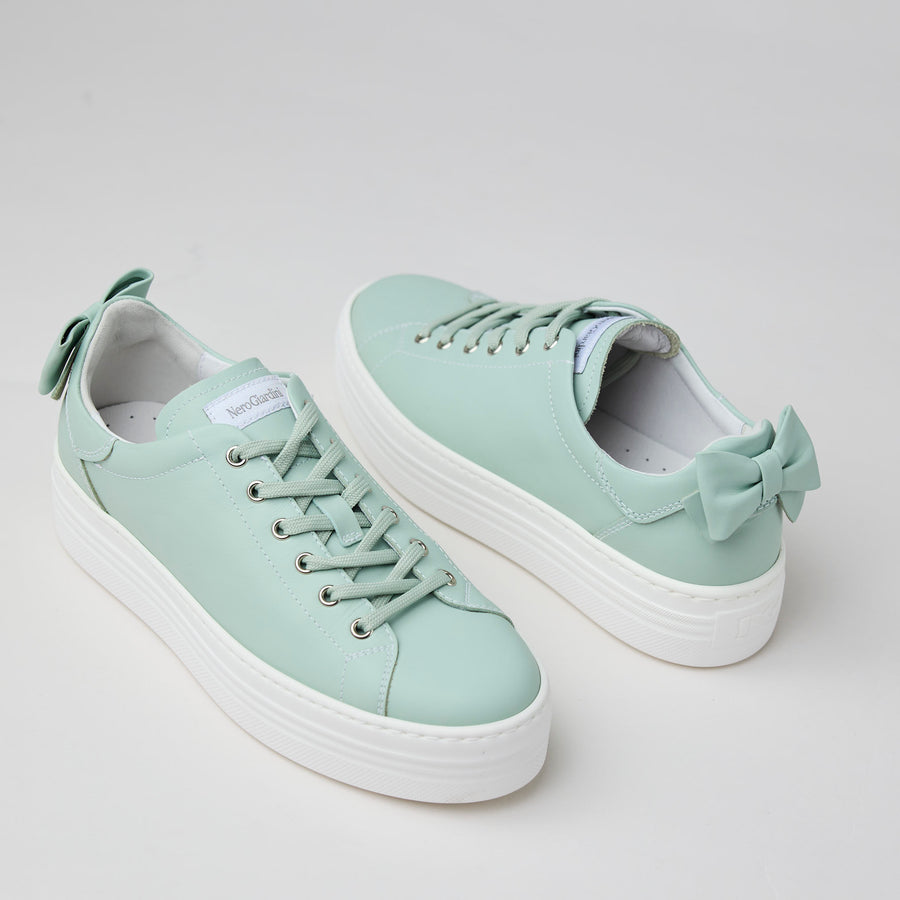 NeroGiardini Mint Leather Flatform Trainers