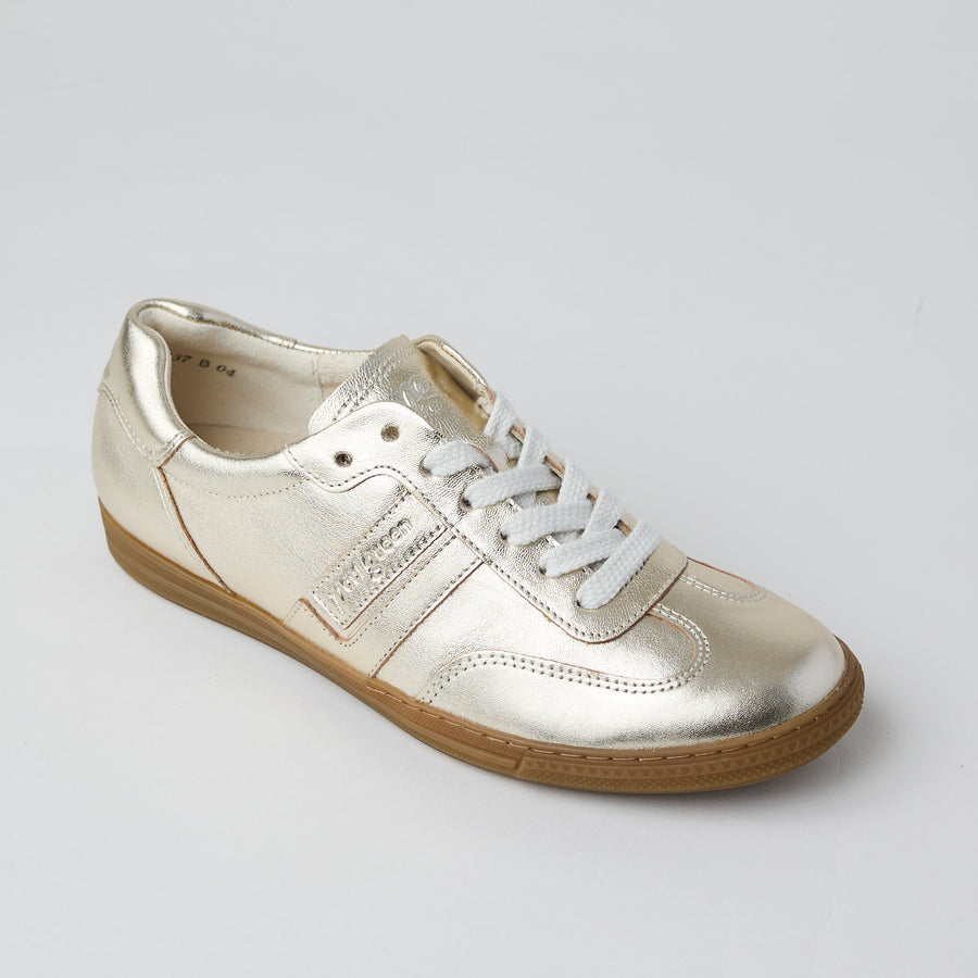 Paul Green Gold Metallic Leather Trainers