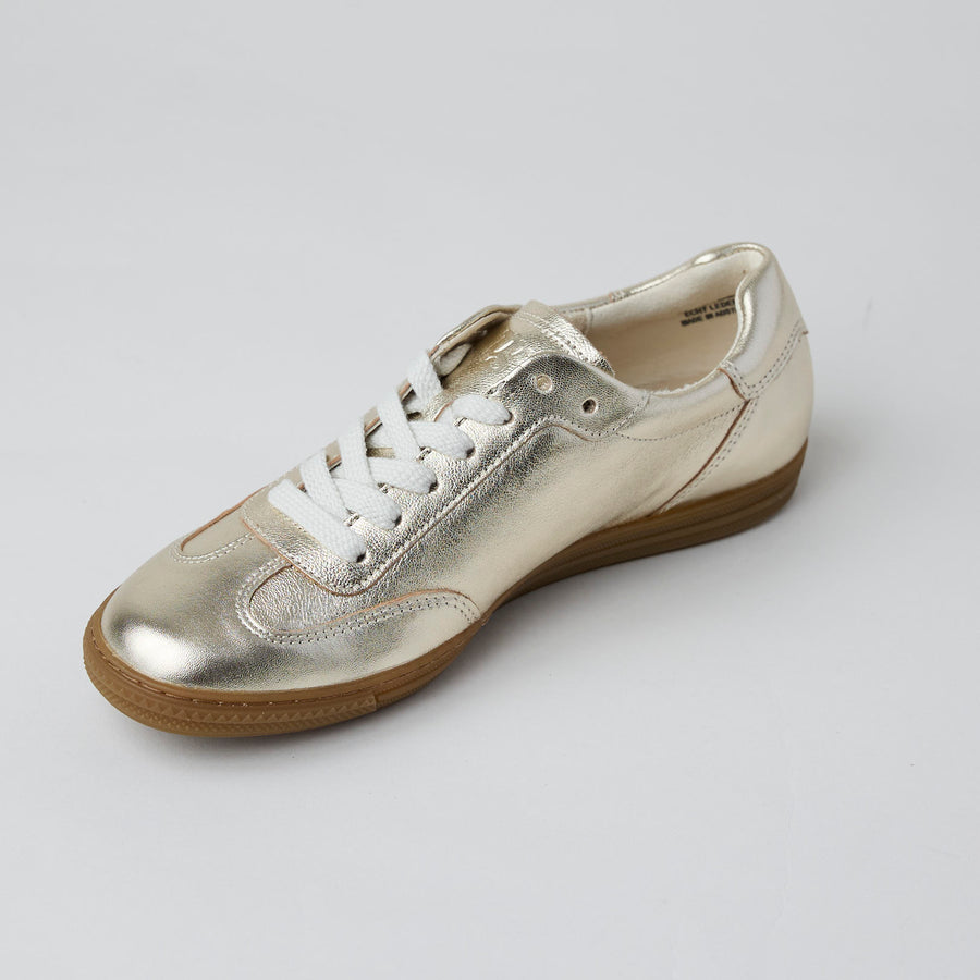 Paul Green Gold Metallic Leather Trainers