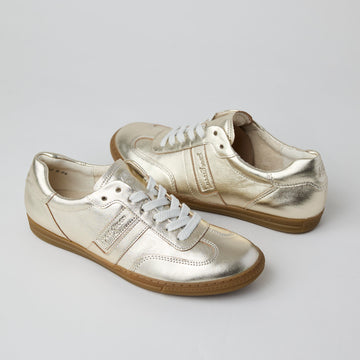 Paul Green Gold Metallic Leather Trainers