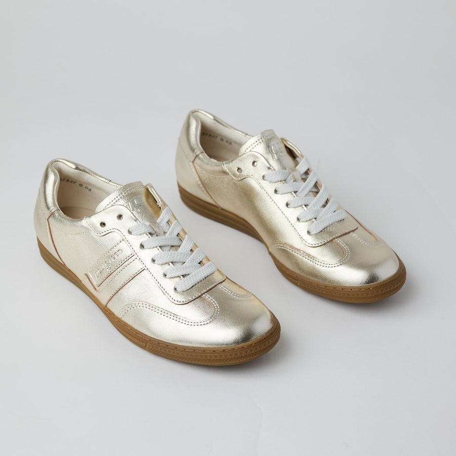 Paul Green Gold Metallic Leather Trainers