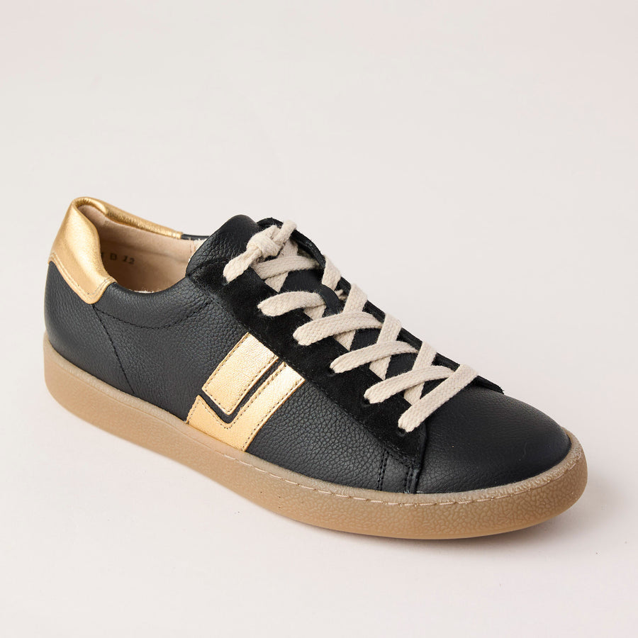 Paul Green Black Leather Retro Trainers