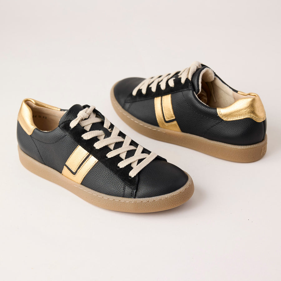 Paul Green Black Leather Retro Trainers