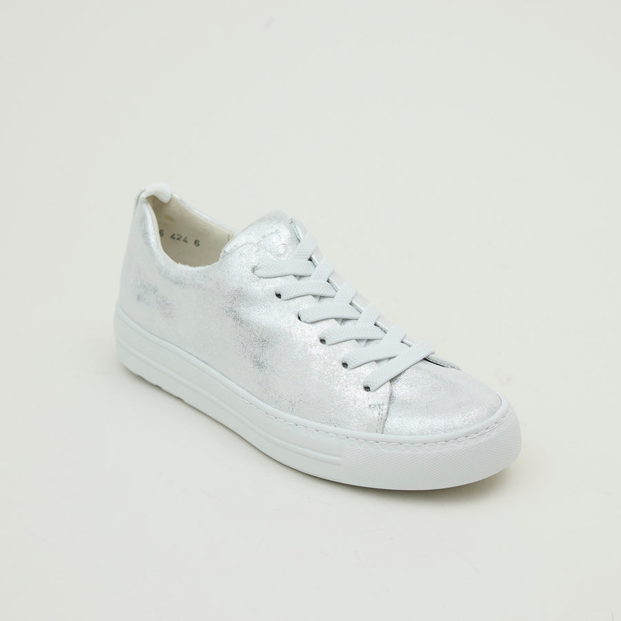 Paul Green White Silver Nubuck Trainers - Nozomi