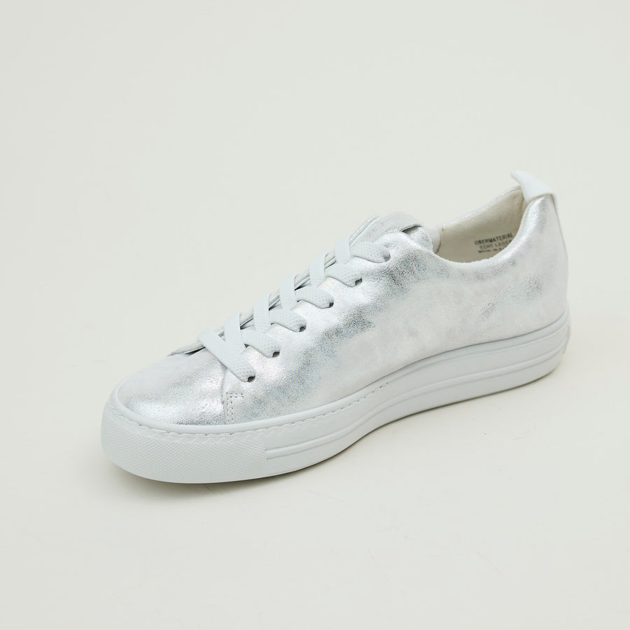 Paul Green White Silver Nubuck Trainers - Nozomi