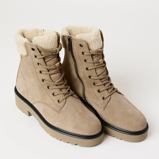 Paul Green Beige Suede Leather Hiking Boots - Nozomi