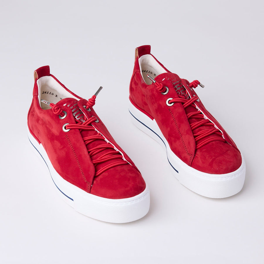 Paul Green Red Suede Leather Trainers - Nozomi