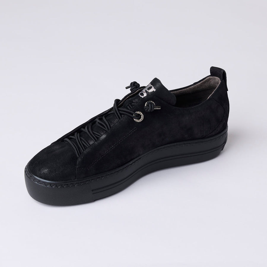 Paul Green Black Suede Leather Trainers - Nozomi