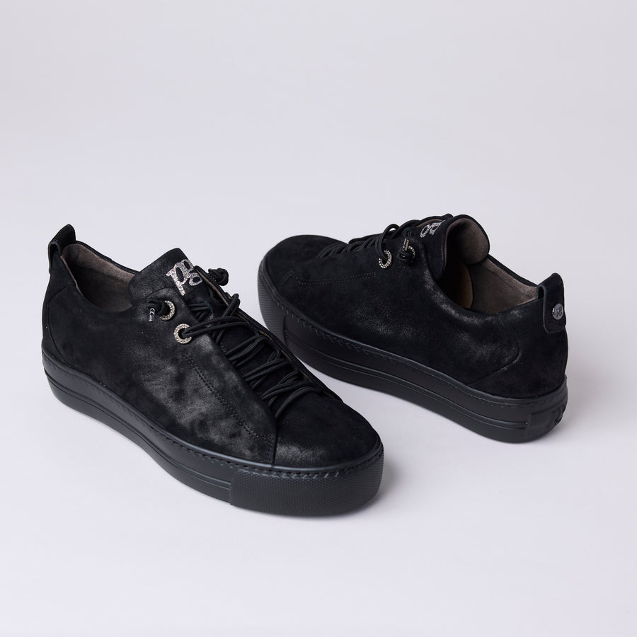 Paul Green Black Suede Leather Trainers - Nozomi