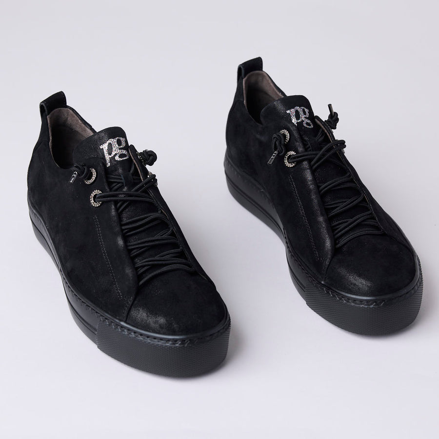 Paul Green Black Suede Leather Trainers - Nozomi