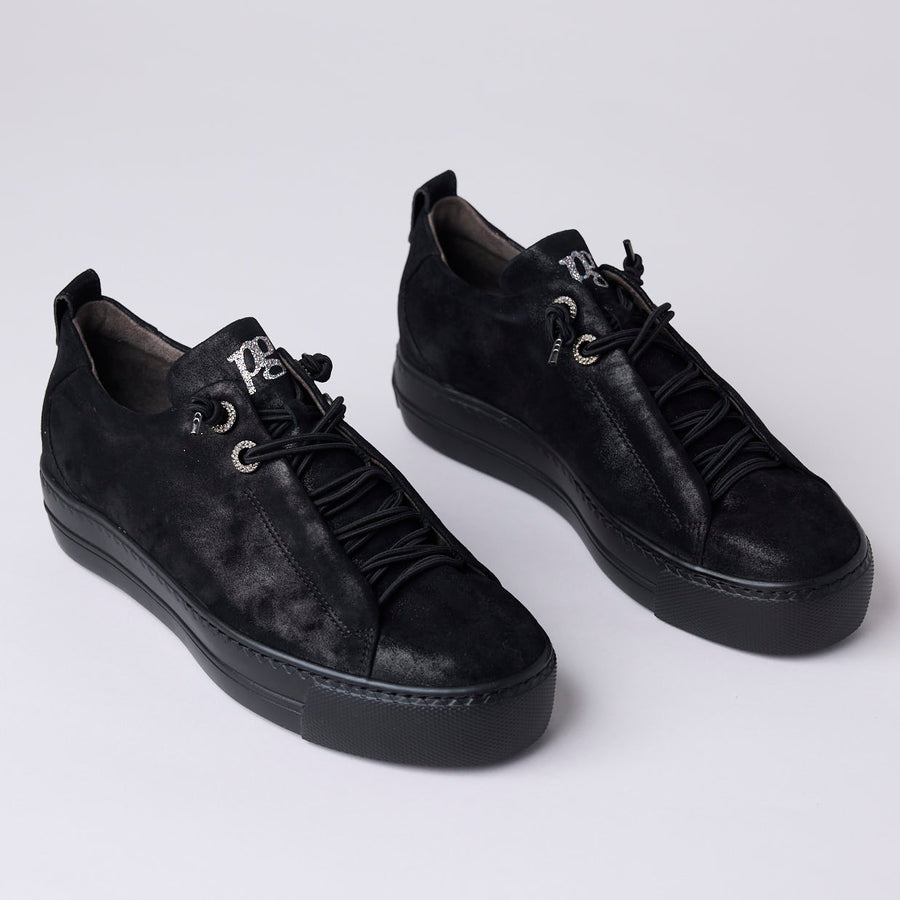 Paul Green Black Suede Leather Trainers - Nozomi